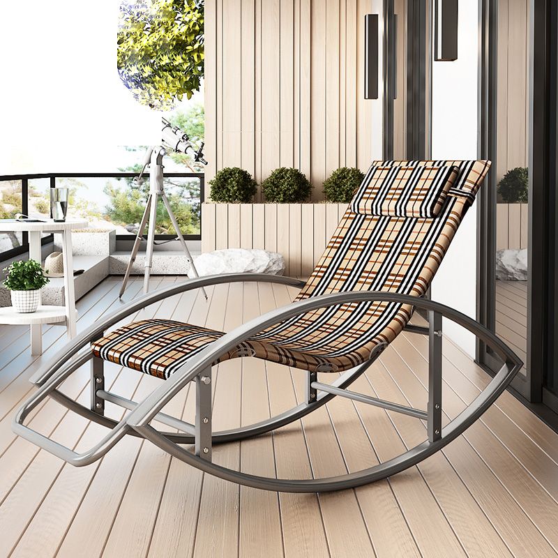 Contemporary Rocker Chair Metal Frame Water Resistant Fabric Rocker Chair with Pillow Clearhalo 'Chairs & Seating' 'furn' 'furn_rocking_chairs' 'Furniture' 'Living Room Furniture' 'Rocking Chairs' 'rocking_chairs' 1200x1200_c0e6d5b3-63ca-479c-a5c7-11c2651a6a67