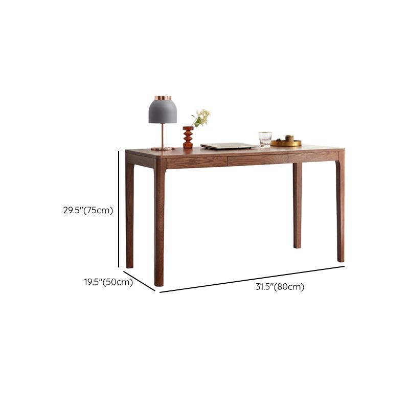 Bruin eiken slaapkamer bureau een enkele lade Parsons Base Writing Desk