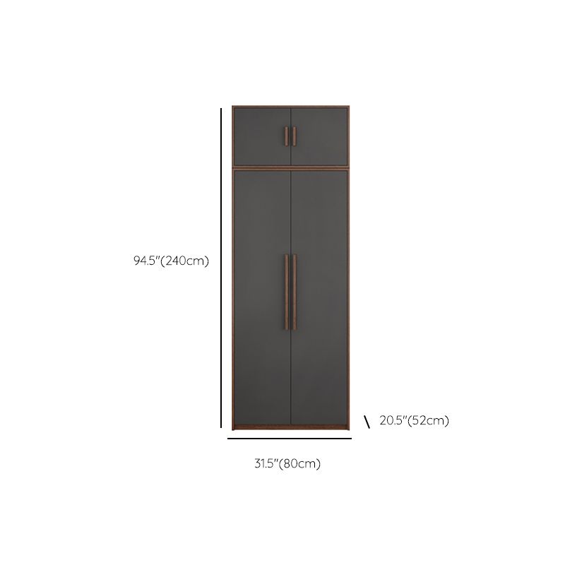 Hinged Wardrobe Cabinet Contemporary Wardrobe Closet with Garment Rod Clearhalo 'Armoires & Wardrobes' 'armoires_wardrobes' 'Bedroom Furniture' 'furn' 'furn_armoires_wardrobes' 'Furniture' 1200x1200_c0e81c56-3e90-4e36-8c0f-53d64337dd33
