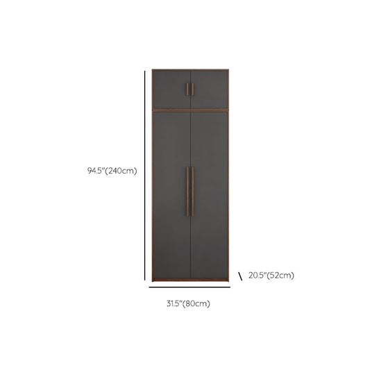 Hinged Wardrobe Cabinet Contemporary Wardrobe Closet with Garment Rod Clearhalo 'Armoires & Wardrobes' 'armoires_wardrobes' 'Bedroom Furniture' 'furn' 'furn_armoires_wardrobes' 'Furniture' 1200x1200_c0e81c56-3e90-4e36-8c0f-53d64337dd33