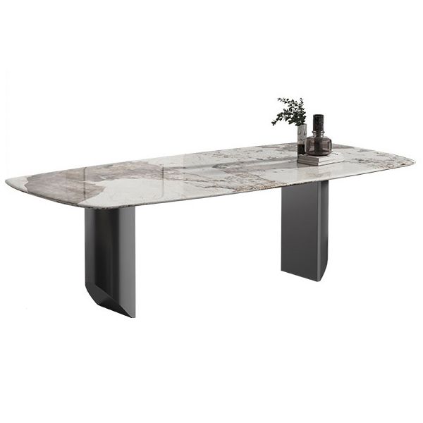 Metal Contemporary Rectangular Table Sintered Stone Indoor Table for Dining Room Clearhalo ' dining_table' 'Dining Tables & Seating' 'Dining Tables' 'furn' 'furn_dining_table' 'Furniture' 'furniture_dining_table' 'Kitchen & Dining Furniture' 'kitchen&dining_furn' 'kitchen' 'kitchen_dining_table' 1200x1200_c0e9aa28-6fd2-44ff-9cea-a3baee6a3e0e