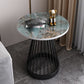 21.6"H Modern Metal Frame Base Slate Round Coffee Table End Table