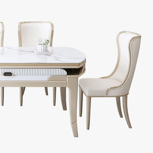 Nórdica 1/2/5/7 Piezas Muebles Mesa de comedor de piedra redonda ubicada en blanco