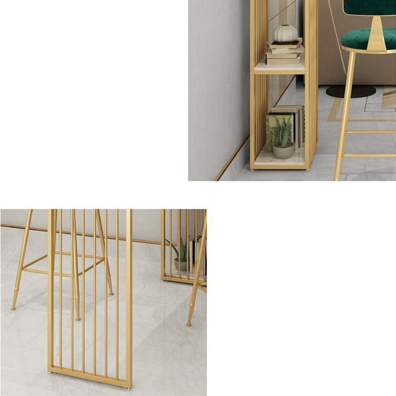 Modern Style Bar-height Table Gold Base Bar Table for Kitchen Clearhalo 'Bar Furniture' 'Bar Tables' 'bar_tables' 'furn' 'furn_bar_tables' 'Furniture' 'Kitchen & Dining Furniture' 1200x1200_c0ec9872-2b19-4b6c-9ac2-df7b32737f7b