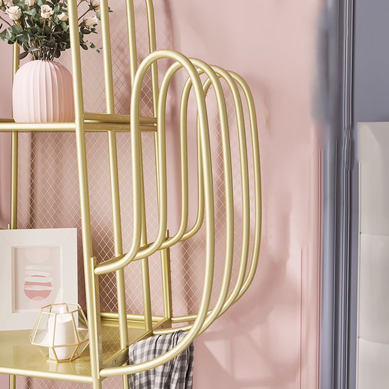 59" H Metal Nightstand Glam Iron 4-Shelf Open Storage Night Table Clearhalo 'Bedroom Furniture' 'furn' 'furn_night_stand' 'Furniture' 'night_stand' 'Nightstands' 1200x1200_c0ed6fc4-b787-4216-bd3e-e6d939335394