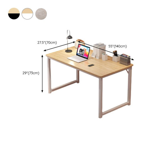 Contemporary Rectangular Computer Desk H-Shape Office Desk with Metal Legs
