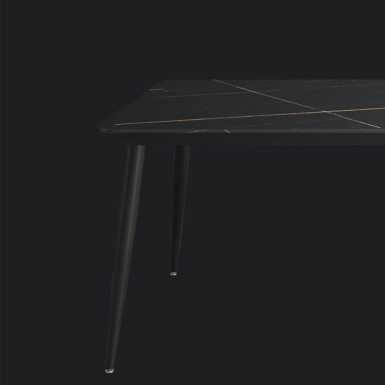 Industrial Sintered Stone Dining Table 4 Legs Metallic Base Rectangle Table for Home Clearhalo ' dining_table' 'Dining Tables & Seating' 'Dining Tables' 'furn' 'furn_dining_table' 'Furniture' 'furniture_dining_table' 'Kitchen & Dining Furniture' 'kitchen&dining_furn' 'kitchen' 'kitchen_dining_table' 1200x1200_c0eec5fc-6d1a-4040-8175-929539c6485a