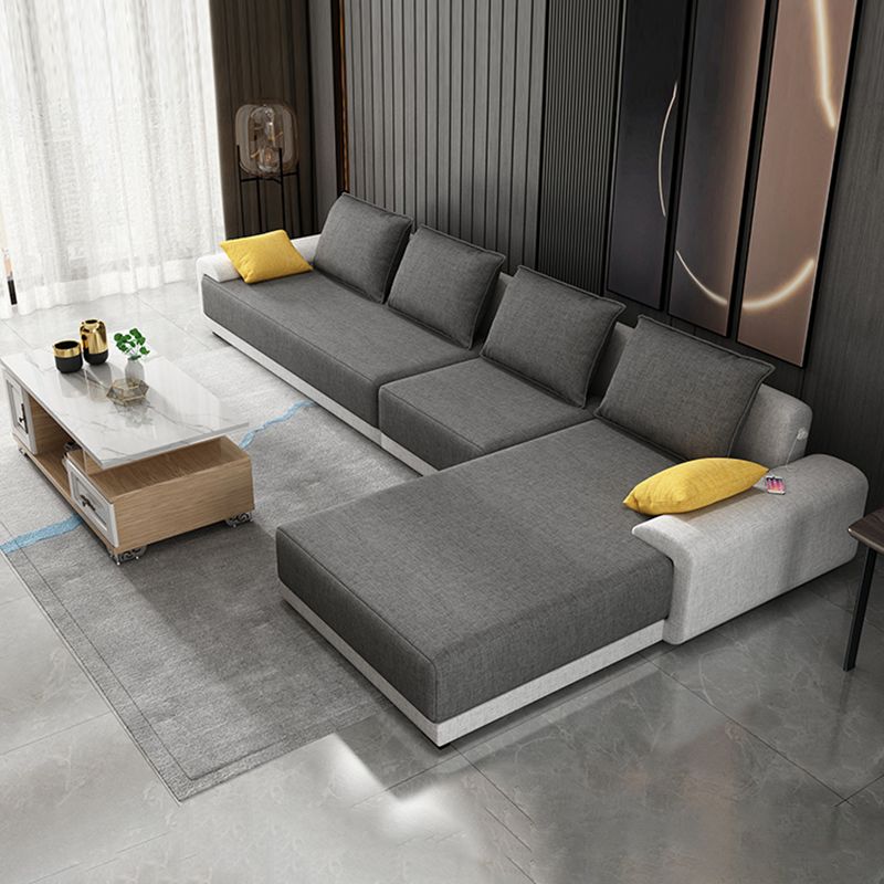 Contemporary Loose Back Removable Cushions Sofa with Reversible Chaise Clearhalo 'furn' 'furn_sectionals' 'Furniture' 'furniture_sectionals' 'kitchen' 'kitchen_sectionals' 'Living Room Furniture' 'Sectionals' 1200x1200_c0f1125e-bd60-474f-8398-1d18d982be4f