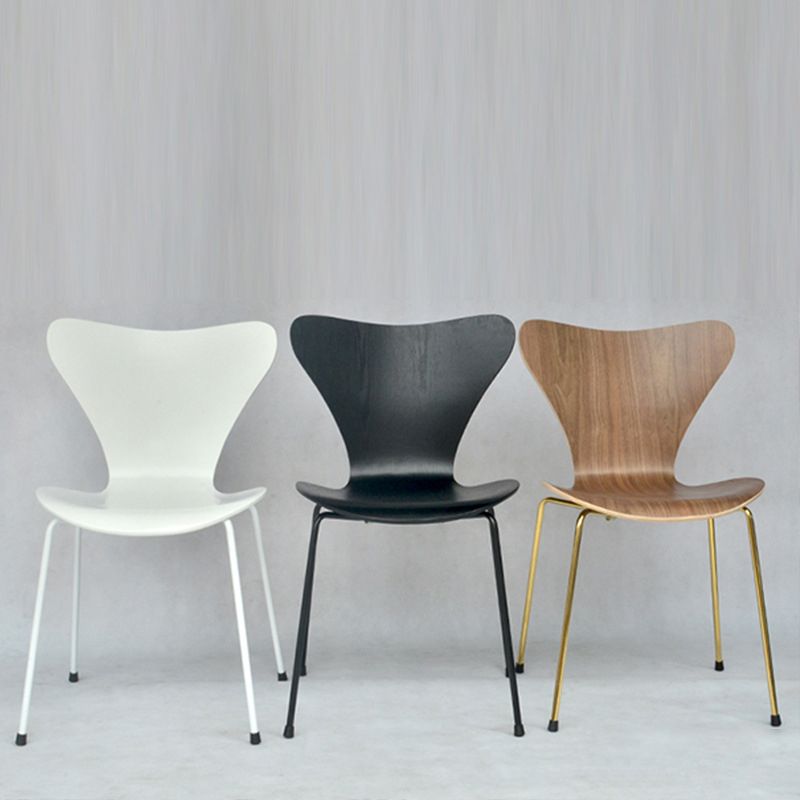 Contemporary Home Side Chair Wingback Wood Dining Room Chair with Metal Legs Clearhalo ' kitchen&dining_furn' 'Dining Chairs' 'Dining Tables & Seating' 'dining_chair' 'furn' 'furn_dining_chair' 'Furniture' 'furniture_dining_chair' 'Kitchen & Dining Furniture' 'kitchen' 1200x1200_c0f19e0d-5952-4449-be22-71200217c05c