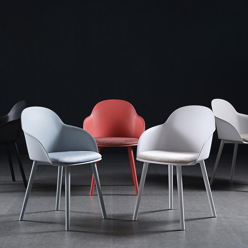 Contemporary Style Dining Chair Kitchen Arm Side Chair with Plastic Legs Clearhalo ' kitchen&dining_furn' 'Dining Chairs' 'Dining Tables & Seating' 'dining_chair' 'furn' 'furn_dining_chair' 'Furniture' 'furniture_dining_chair' 'Kitchen & Dining Furniture' 'kitchen' 1200x1200_c0f233d2-54b5-44f5-99c7-a69a948a0672