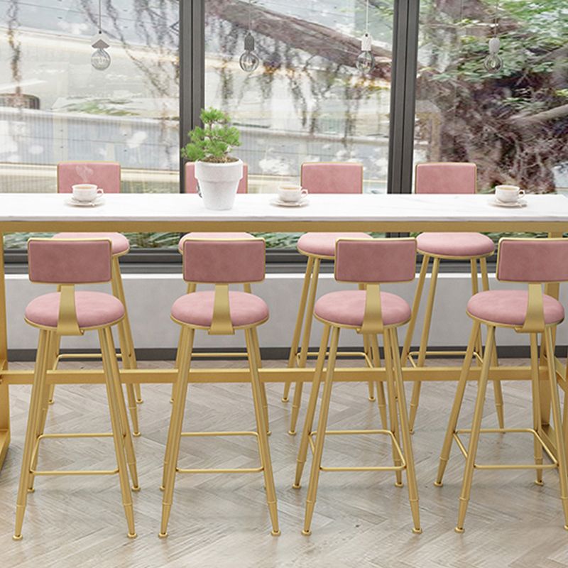 Scandinavian Upholstered Counter Stool Round Bar-height Bar Stool for Indoor Clearhalo 'Bar Furniture' 'Bar Stools' 'bar_stools' 'furn' 'furn_bar_stools' 'Furniture' 'Kitchen & Dining Furniture' 1200x1200_c0f44fa3-aed8-4256-b8f6-30e94a3936c5