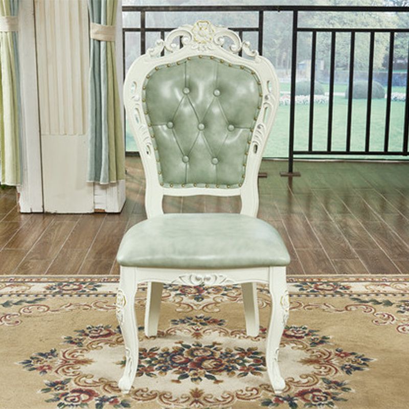 Victorian Rubberwood King Louis Back Chair Matte Finish Leather Dining Chair (Set of 2) Clearhalo ' kitchen&dining_furn' 'Dining Chairs' 'Dining Tables & Seating' 'dining_chair' 'furn' 'furn_dining_chair' 'Furniture' 'furniture_dining_chair' 'Kitchen & Dining Furniture' 'kitchen' 1200x1200_c0f4af75-2ff3-4eed-aa95-41c6b39bd530