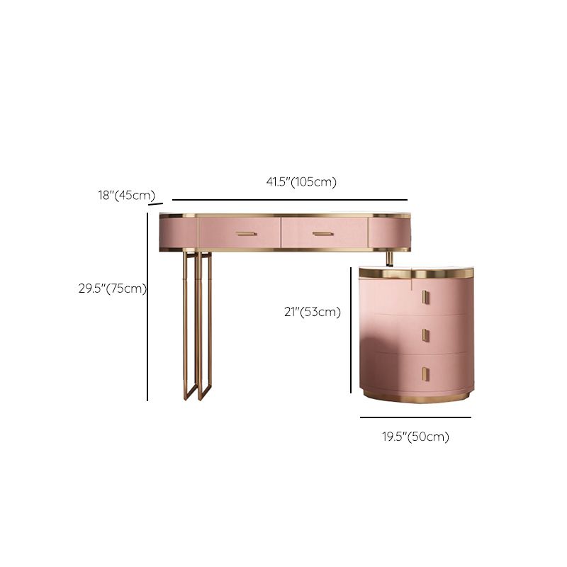29.52 "Altura Top de pizarra rosa con tocador de maquillaje de cajones