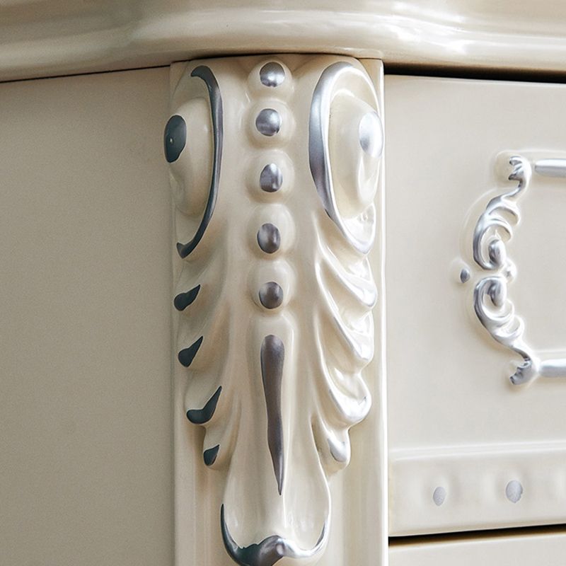 White Sold Wood Buffet Server soggiorno a buffet moderno con cassetti