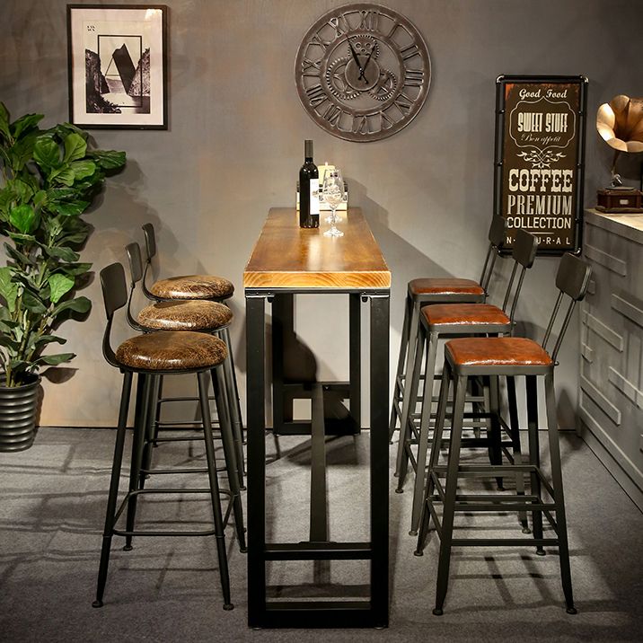 Tavolo da barra industriale da tavolo da barra industriale di rettangolo in legno in legno in legno
