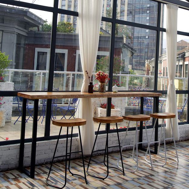 Tavolo da bar moderno di rettangolo tavolo da bar in legno massiccio per interno