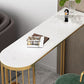 Glam Faux Marble Bistro Table Indoor Iron Double Pedestal Bar Dining Table with 2-Shelf Clearhalo 'Bar Furniture' 'Bar Tables' 'bar_tables' 'furn' 'furn_bar_tables' 'Furniture' 'furniture_bar_tables' 'Kitchen & Dining Furniture' 1200x1200_c0f8c7e5-0a60-4890-9cb6-9b974e2c255b