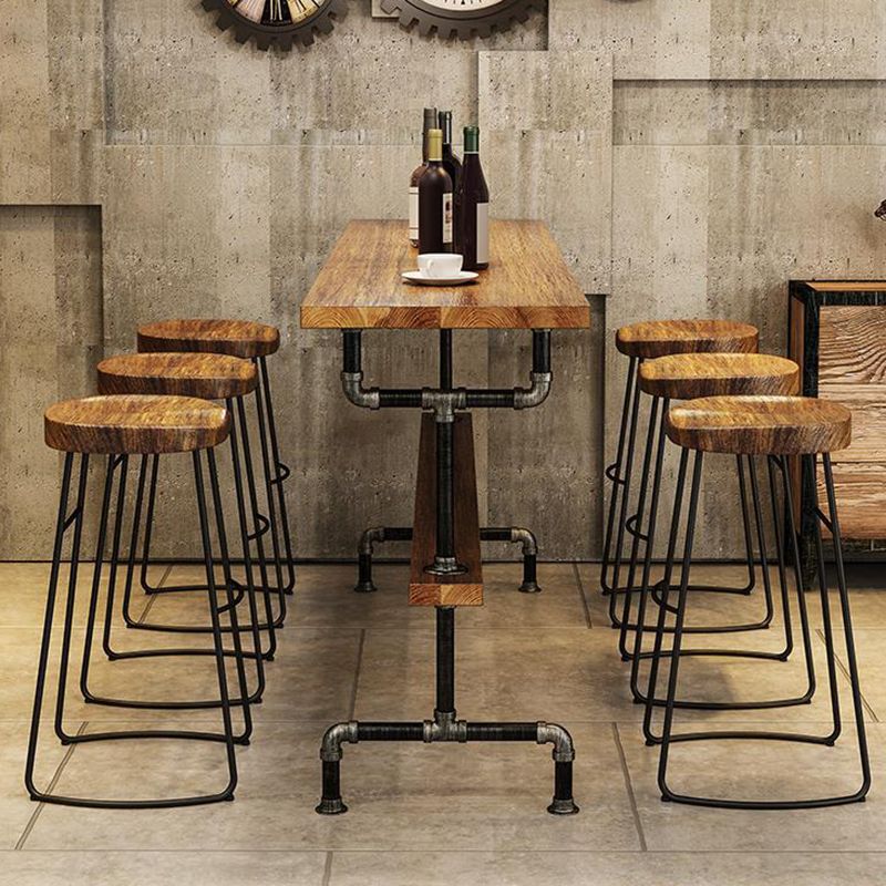 1/4/7 Pieces Counter Height Pub Set Industrial Wood Counter Set Clearhalo 'Bar Furniture' 'furn' 'furn_home_bar_bar_sets' 'Furniture' 'Home Bars & Bar Sets' 'home_bar_bar_sets' 'Kitchen & Dining Furniture' 1200x1200_c0f8d860-09c5-4b34-b955-e50471ecf5ac