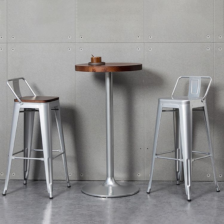 Contemporary Metal Bar Stool Low Back Dining Stool with Footrest Clearhalo 'Bar Furniture' 'Bar Stools' 'bar_stools' 'furn' 'furn_bar_stools' 'Furniture' 'Kitchen & Dining Furniture' 1200x1200_c0f8e4fe-cb92-4e55-aef3-9451d8b09c1f