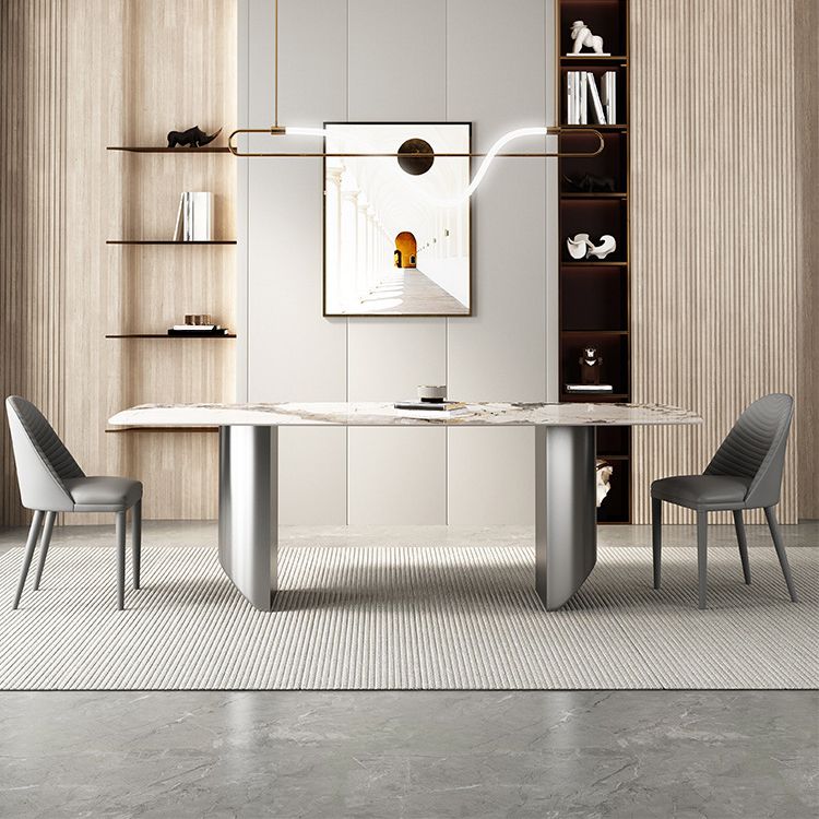 Designer Style 1/3/4/5/6 Pieces Dinette Set Sintered Stone Dining Table and Chairs Clearhalo 'Dining Room Sets' 'Dining Tables & Seating' 'dining_room_set' 'furn' 'furn_dining_room_set' 'Furniture' 'furniture_dining_room_set' 'Kitchen & Dining Furniture' 1200x1200_c0f96945-fad9-41c4-82fe-95a49671b44a