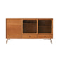 Modern Display Stand Pine Storage Cabinet with Doors for Dining Room