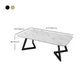 Glam Style Rectangle Slate Coffee Table 17.7"H Iron Sled Cocktail Table Clearhalo 'Coffee & Accent Tables' 'Coffee Tables' 'coffee_tables' 'furn' 'furn_coffee_tables' 'Furniture' 'Living Room Furniture' 1200x1200_c0fb6e7b-06fa-433d-b4bd-c62b0d3ee26a