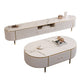 Console porta TV in pietra Console multimediale TV con contenitori aperti con cassetti