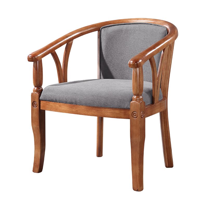 Traditional Solid Wood Dining Chair Linen Dining Arm Chair for Restaurant Clearhalo ' kitchen&dining_furn' 'Dining Chairs' 'Dining Tables & Seating' 'dining_chair' 'furn' 'furn_dining_chair' 'Furniture' 'furniture_dining_chair' 'Kitchen & Dining Furniture' 'kitchen' 1200x1200_c0fd8ada-7121-4fd9-b3ec-7a9793aab4e6