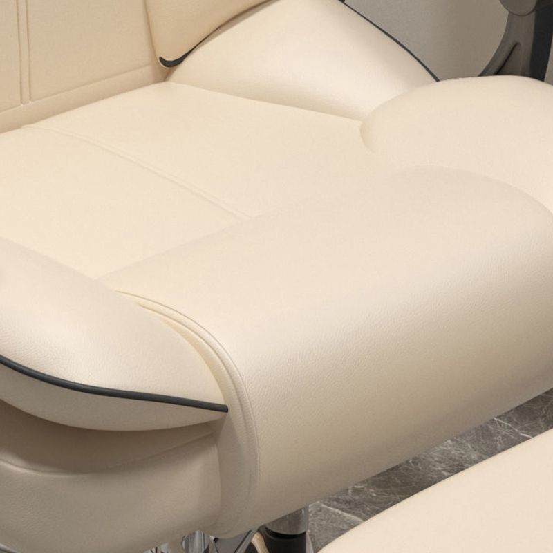 Faux lederen stoel moderne hoge rug gevated wapenstoel met wielen