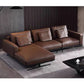 Mid-Century Modern Square Arm Sofa and Chaise Genuine Leather Sectional for Living Room Clearhalo 'furn' 'furn_sectionals' 'Furniture' 'furniture_sectionals' 'kitchen' 'kitchen_sectionals' 'Living Room Furniture' 'Sectionals' 1200x1200_c0fed858-7911-4dbf-b953-4e8062559adf