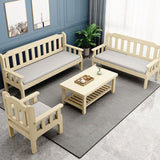 17.7" H Modern Rectangle Wood Coffee Table 4 Legs Cocktail Table with Shelf