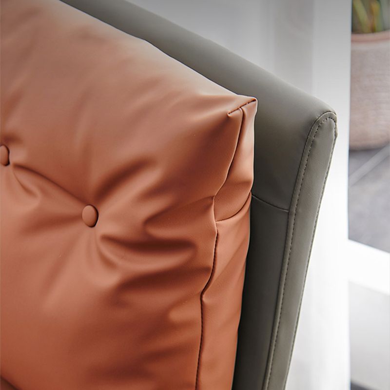 Contemporary Metal Dining Armless Chair Faux Leather Dining Chairs for Home Use Clearhalo ' kitchen&dining_furn' 'Dining Chairs' 'Dining Tables & Seating' 'dining_chair' 'furn' 'furn_dining_chair' 'Furniture' 'furniture_dining_chair' 'Kitchen & Dining Furniture' 'kitchen' 1200x1200_c0ffee55-11d9-4db7-9cc6-e0e609cc4c96