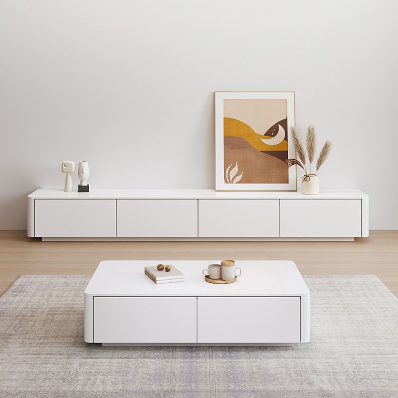 Wooden TV Stand Console Contemporary Media Console with Drawers