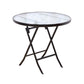Modern Style Glass Dining Room Dinner Kitchen Table Round Table with Black Frame Clearhalo ' dining_table' 'Dining Tables & Seating' 'Dining Tables' 'furn' 'furn_dining_table' 'Furniture' 'furniture_dining_table' 'Kitchen & Dining Furniture' 'kitchen&dining_furn' 'kitchen' 'kitchen_dining_table' 1200x1200_c100066e-92ef-4604-bbd2-1e0961472758