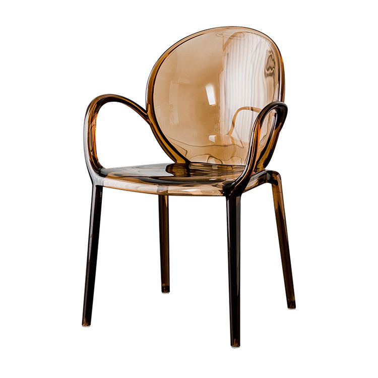 Nordischer Acrylarm-Essstuhl für Restaurant, 17-Zoll-Höhe