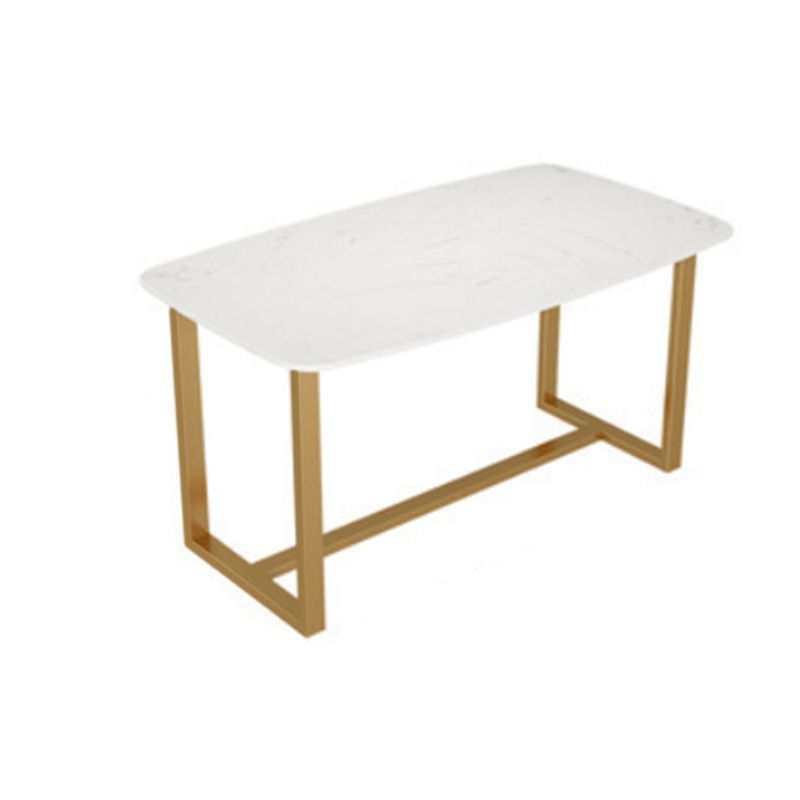 Rectangle Trestle Dining Table Glam Faux Marble Table for Dining Room Clearhalo 'Dining Tables & Seating' 'Dining Tables' 'dining_table' 'furn' 'furn_dining_table' 'Furniture' 'Kitchen & Dining Furniture' 1200x1200_c100a486-aca4-4f68-957b-770a79c281ba