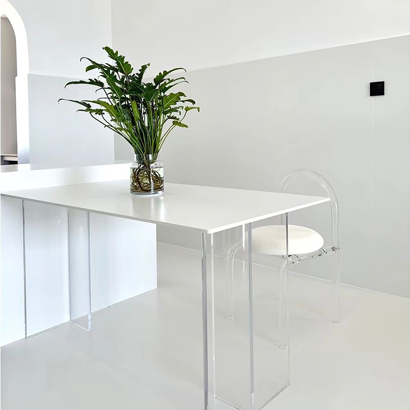 Modern 1/2/4 Pieces Dining Set Rectangle Acrylic Dining Table for Dining Room Clearhalo 'Dining Room Sets' 'Dining Tables & Seating' 'dining_room_set' 'furn' 'furn_dining_room_set' 'Furniture' 'furniture_dining_room_set' 'Kitchen & Dining Furniture' 'kitchen&dining_furn' 'kitchen' 1200x1200_c100c463-25dd-47e5-bc9d-db6a3be6296a