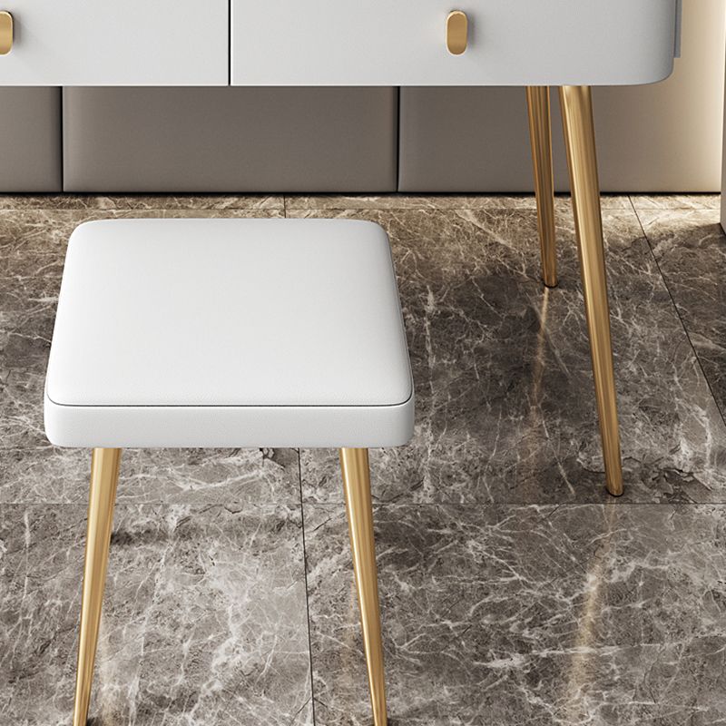 Vanity bianco con tavolo da trucco e sgabelli, cassetti 1/2 cassetti - 31,89 "H