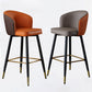 Glamstil Barhocker Leder -Rückenlehne Hocker für Esszimmer mit Metallbeinen
