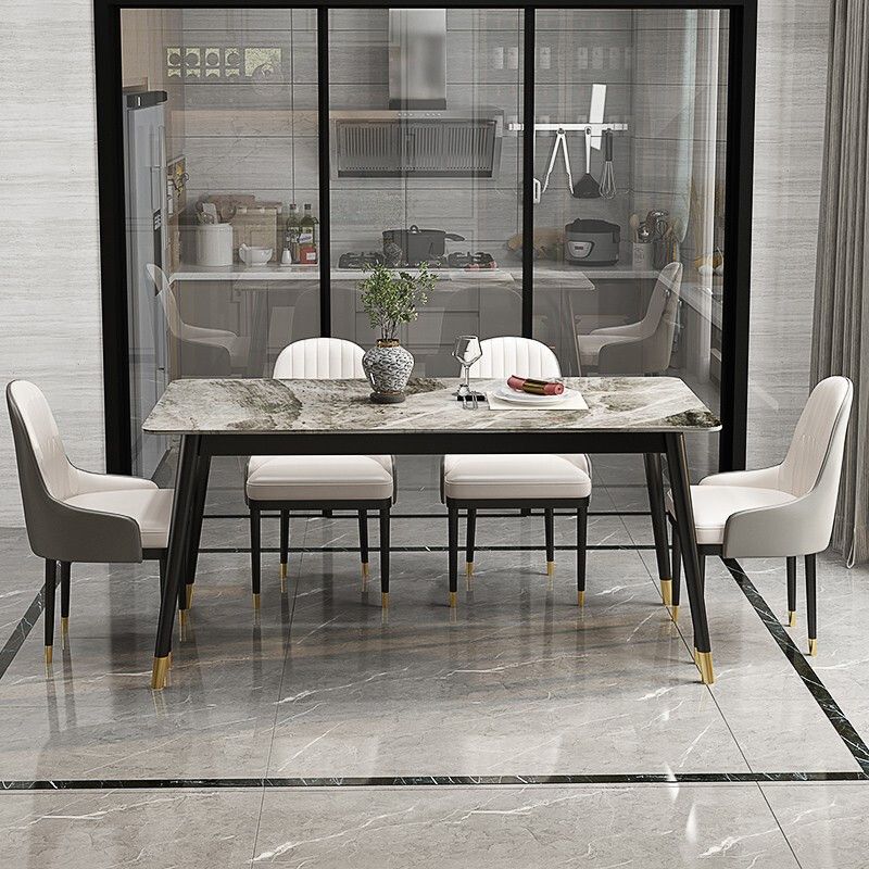 1/2/5/7 Pcs Metal Modern Dining Room Set with Rectangle Table Dinette Set Clearhalo 'Dining Room Sets' 'Dining Tables & Seating' 'dining_room_set' 'Furniture' 'furniture_dining_room_set' 'Kitchen & Dining Furniture' 'kitchen&dining_furn' 'kitchen' 1200x1200_c101ba5e-9568-463a-87cb-e230f2342cb4