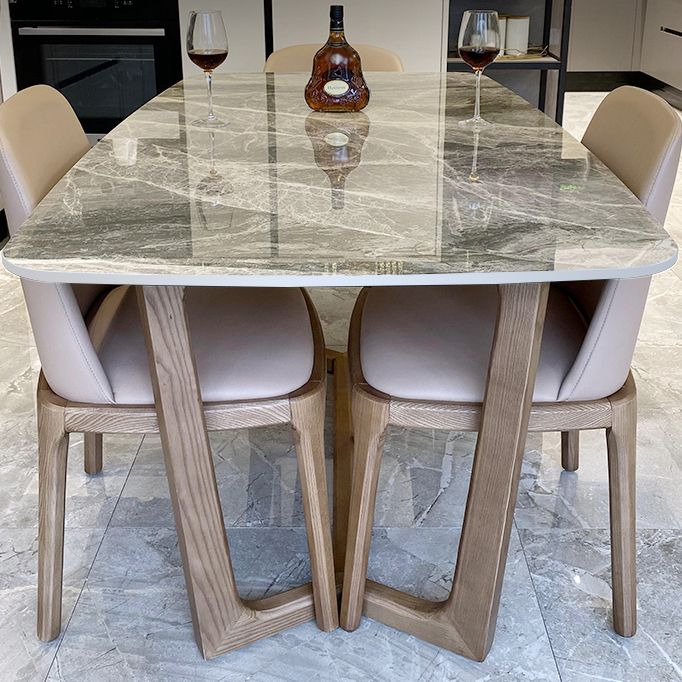 Solid Wood Contemporary Rectangular Dining Table Sintered Stone Top Table for Dining Room Clearhalo ' dining_table' 'Dining Tables & Seating' 'Dining Tables' 'furn' 'furn_dining_table' 'Furniture' 'furniture_dining_table' 'Kitchen & Dining Furniture' 'kitchen&dining_furn' 'kitchen' 'kitchen_dining_table' 1200x1200_c101d08a-5b69-40d6-bfd6-4f4c0ceb7ea7