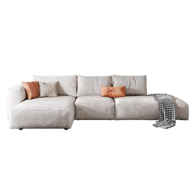 Modern Faux Leather Living Room Sectional Cream Square Arm Cushion Back Sofa Clearhalo 'furn' 'furn_sectionals' 'Furniture' 'furniture_sectionals' 'kitchen' 'kitchen_sectionals' 'Living Room Furniture' 'Sectionals' 1200x1200_c101f6bf-cb62-4b92-a91f-f29938e51c38