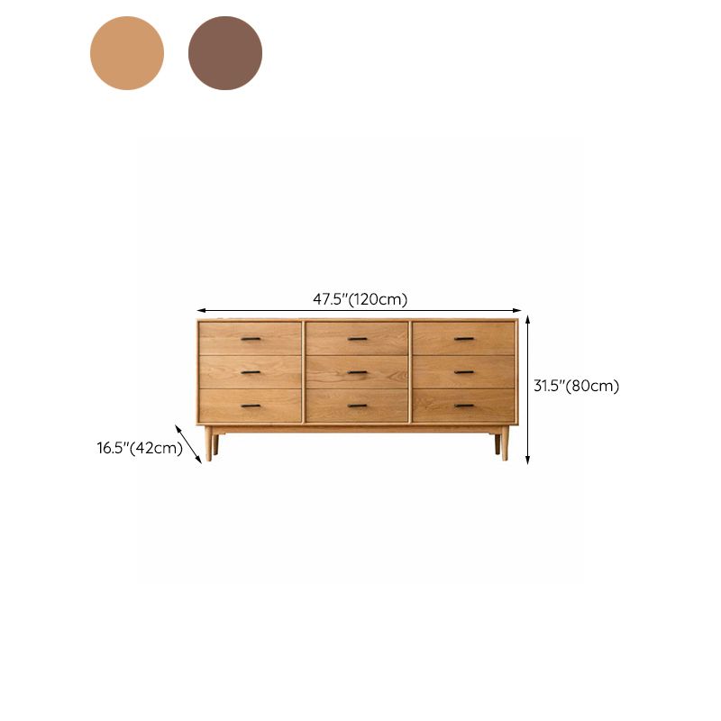 Modern Chest Rectangle 9 - Drawer Bar Pulls Solid Wood Straight Legs Accent Chest Clearhalo 'Cabinets & Chests' 'cabinets_chests' 'furn' 'furn_cabinets_chests' 'Furniture' 'Living Room Furniture' 1200x1200_c10295a9-c48b-4421-a5ec-69bd8aa2dc42