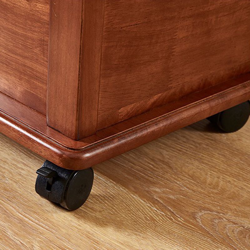 Modern massief hout schrijfbureau rechthoekige kantoorbureau met caster wielen