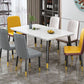 Glam Standard Rectangle Shape Table Sintered Stone Kitchen Dining Table with 4 Legs Base Clearhalo ' dining_table' 'Dining Tables & Seating' 'Dining Tables' 'furn' 'furn_dining_table' 'Furniture' 'furniture_dining_table' 'Kitchen & Dining Furniture' 'kitchen&dining_furn' 'kitchen' 'kitchen_dining_table' 1200x1200_c10604f9-b424-494f-8787-19121c225db6