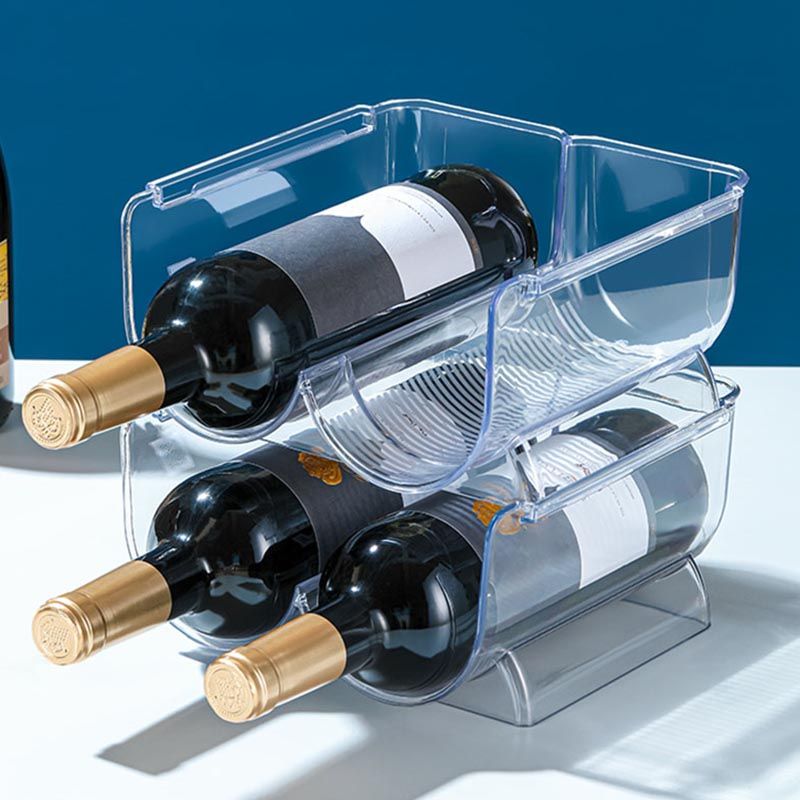 Modern Acrylic Wine Rack Bottle Tabletop Or Countertop Free-Stand Bottle Holder in Clear Clearhalo 'furn' 'furn_wine_racks' 'Furniture' 'Kitchen & Dining Furniture' 'Wine Racks' 'wine_racks' 1200x1200_c106174b-491e-4e9e-942c-d1082a99de3a