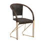 Mid-centuryl Modern Style Arms Included Woven Back Sled Accent Armchair