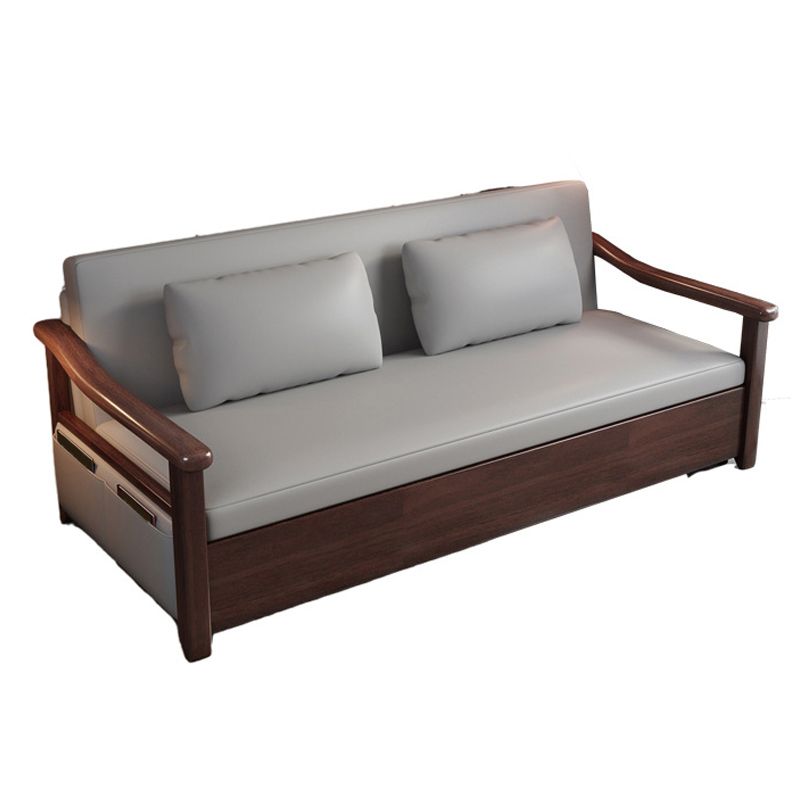Faux leather Sofa Bed 31.49" Wide Solid Wood Contemporary Sleeper Sofa Clearhalo 'furn' 'furn_futons' 'Furniture' 'Futons & Daybeds' 'Futons' 'Living Room Furniture' 1200x1200_c1069941-31d1-490f-914a-8605dbb81830