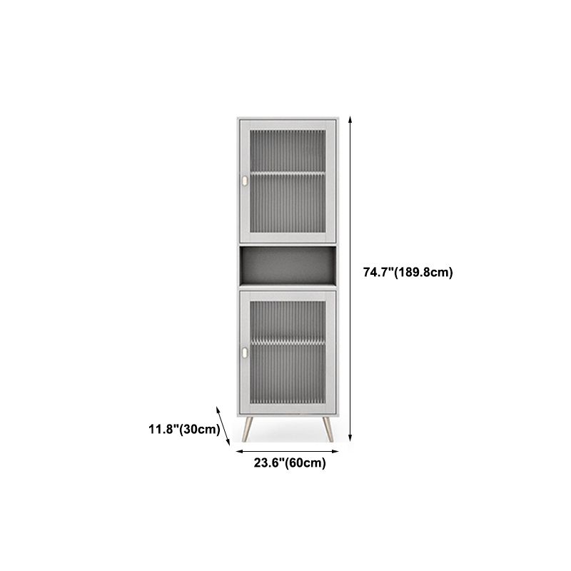 Engineered Glam Wood Bookcase White Standard Shelf with Door