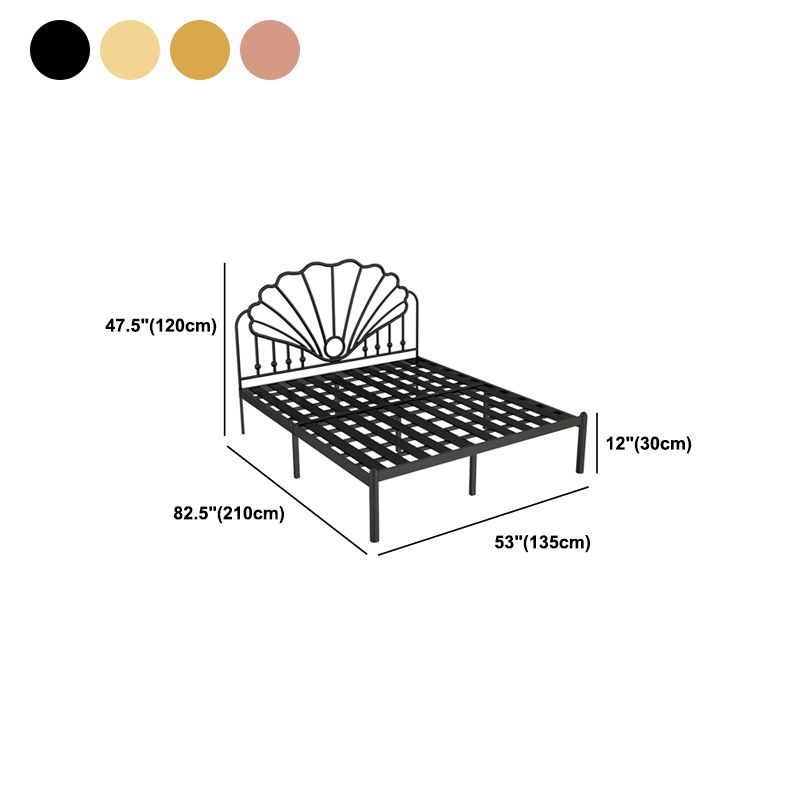 Cadre de lit en fer, cadre de lit de grille de fil en couleur unie avec des jambes métalliques